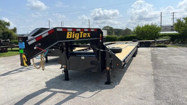367600720_1405736143326687_7733699143407332398_n-600x338-1-1.jpg 35 Foot Big Tex Tandem Dual Wheel Axle with Mega Ramp Black Gooseneck Trailer (22GN-35D5A-MRBK) - Image 1