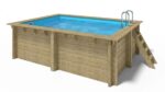 Piscine bois Lola octogonale allongée 541 x 336 x 131 cm avec escalier - Image 3