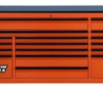 Scratch & Dent, Extreme Tools DX Series 72″ x 21″ Triple Bank Roller Cabinet, 17 Drawers – Orange/Black Showroom Demo