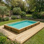 Piscine Hors Sol En Bois Aqua 6.1 X 2.85 H.1.31 M avec plage