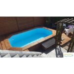 Piscine bois Lola octogonale allongée 541 x 336 x 131 cm avec escalier - Image 4