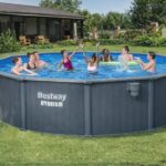 Bestway Hydrium 18′ x 52″ Round Steel Wall Above Ground Pool Set