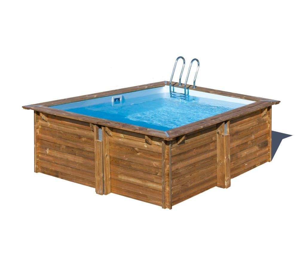 77-2.jpg Piscine bois carrée Capri 420 x 420 x 145 cm - Image 1