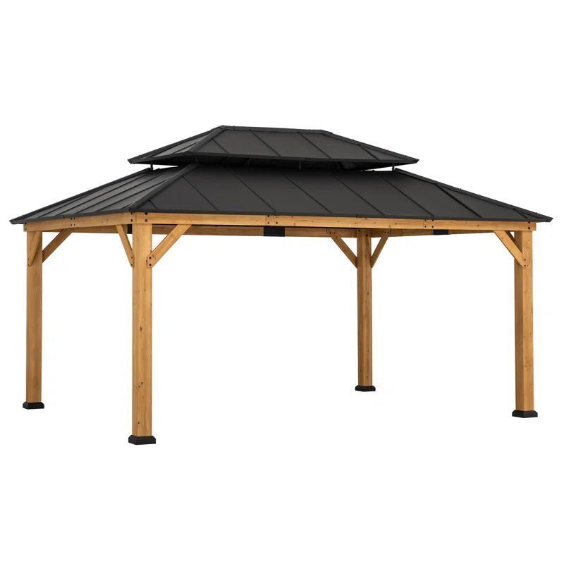 AYW-0035.1-1.jpg 16×12 Solid Wood Patio Gazebo - Image 1