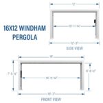 16×12 Windham Modern Steel Pergola - Image 3