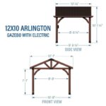 Arlington 12×10 Solid Wood Patio Gazebo - Image 2