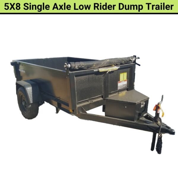 D5X8LRD-600x600-1-1.jpg Triple Crown 5X8 Single Axle Lowrider Dump Trailer | Black | D5X8LRD - Image 1