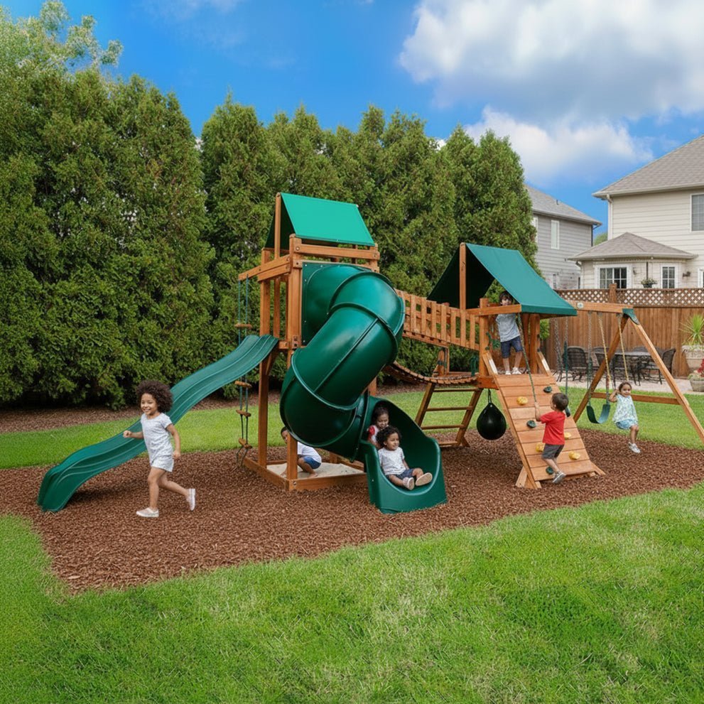 High_Point_Deluxe_SS.jpg Gorilla Playsets Amber 27’W x 10’D x 10’H High Point Deluxe - Image 1