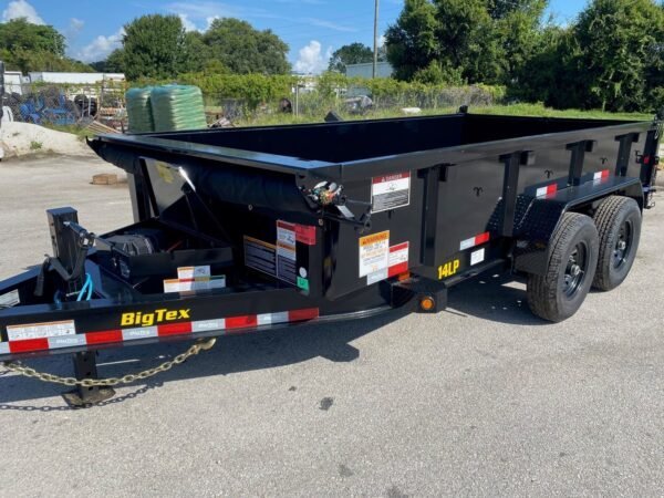 IMG_9468-600x450-1-1.jpg 14 Foot Big Tex Heavy Duty Low Profile with Spreader Gate Black Dump Trailer (14LP-14BK6SIRPD) - Image 1