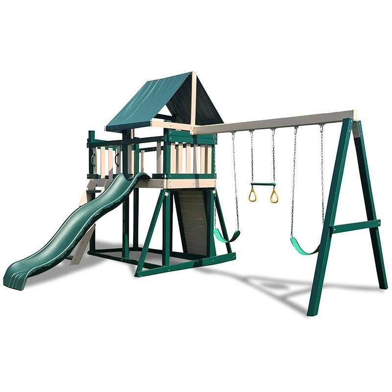 KIdwiseCongoMonkeyPlaySystem_1withSwingBeamGreenAndSandSideView_800x800.jpg Congo Monkey Playsystem Swing Set - Image 1