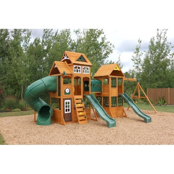KidKraft-Paramount-Wooden-Swing-Set-Playset-with-Tunnel-Slides-and-Kitchens_bd6e6c4b-87d0-4434-9557-a83fec45074d.19f300eb15206ec3a5c88f2dc9c02583.jpg Kidkraft Paramount Wooden Swing Set / Playset - Image 1