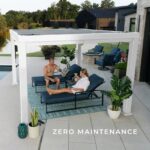12×10 Windham Modern Steel Pergola With Sail Shade Soft Canopy - Image 4