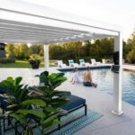 12×10 Windham Modern Steel Pergola With Sail Shade Soft Canopy - Image 5