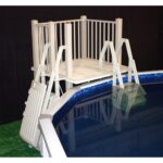 Vinylworks 5′ x 5′ Resin Above Ground Swimming Pool Deck Kit Taupe - Image 3