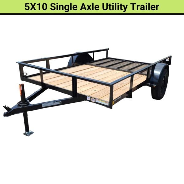 U6X12TG-600x600-1-1.jpg Triple Crown 6X10 Single Axle Utility Trailer | Black | U6X10G - Image 1