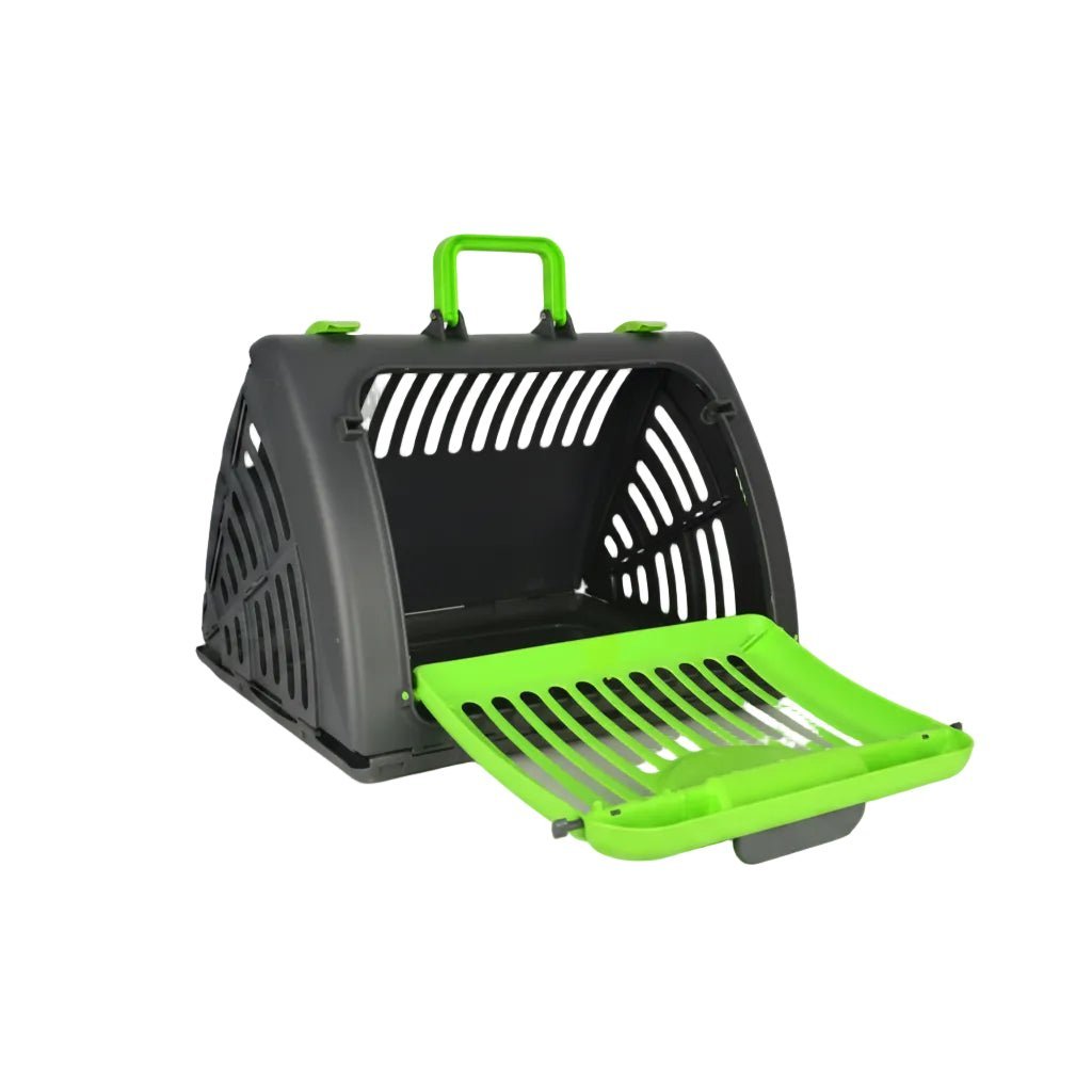 cat-carrier-collapsible-crate-front-view_1800x1800.jpg Cat Carrier Collapsible Plastic Pet Crate for Cats Rabbits Guinea Pigs and Small Pets - Image 1