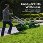 Greenworks 60V 21″ Self Propelled Lawn Mower with (1) 8.0 Ah Battery & Rapid Charger 2546402 - Image 2