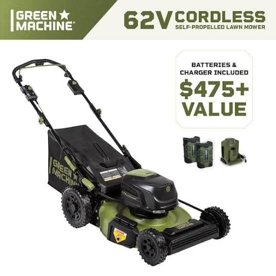 images-2026-06-16T234526.229.jpg Green Machine 62V Brushless 22 in. Electric Cordless Battery Self - Image 1