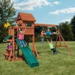 Sedona Summit Complete Wooden Outdoor Playset with Slide, Picnic Table, Swings, and Backyard Swing Set Accessories - Image 2