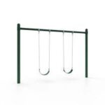 5 Inch Single Post Swing Frame, 4 Swings / No Seat or Chains / Green