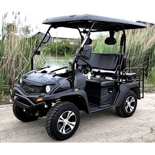 imgi_315_Bighorn-200-Black_a_500x.jpg Linhai Big Hammer 200 GVX 200cc Gas Powered Side-by-Side Utility Cart with Custom Rims & Tires - Image 1