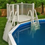 Vinylworks 5′ x 5′ Resin Above Ground Swimming Pool Deck Kit Taupe - Image 4