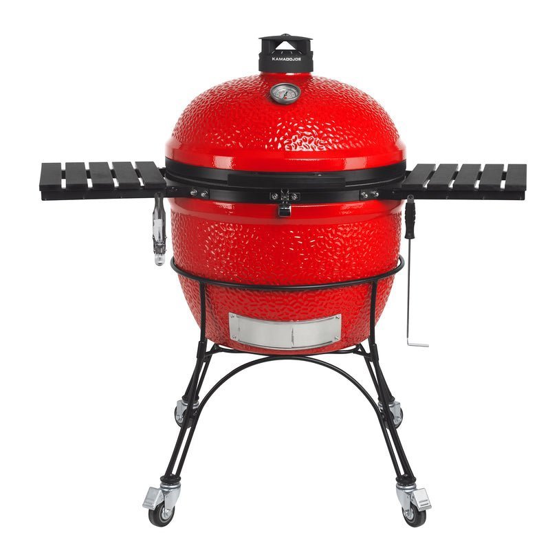 kamado-joe-big-joe-ii-24-inch-ceramic-grill-BJ24RHC-01-shelves-extended-lid-closed.jpg Kamado Joe Big Joe II Charcoal Grill - Image 1