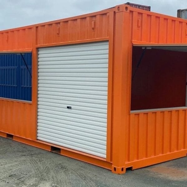 premiershippingcontainers_1615932048_2530943924917531201_4553681639-600x600-1-1-1.jpg 20FT Custom Orange Canteen Container - Image 1