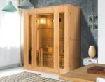 Sauna Finlandais Vapeur Feroe 3 Places en Hemlock 1500x1200x1900mm Poêle Electrique 4.5kW - Image 3
