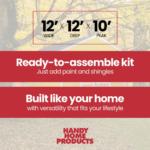 Handy Home Products Astoria 12' x 12' Wood Outdoor Storage Shed - Image 8