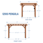 Backyard Discovery 12' x 10' Cedar Wood Pergola Garden Arbor Patio Shade Structure with PowerPort and Anchoring Feet - Image 3
