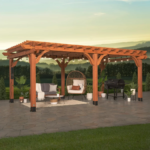 Backyard Discovery Beaumont 20' x 12' Cedar Wood Pergola with PowerPort and Wind-Tested Frame - Image 2