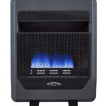 Bluegrass Living 20,000 BTU Propane Gas Ventless Blue Flame Space Heater with Blower and Base Feet B20TPB-BB