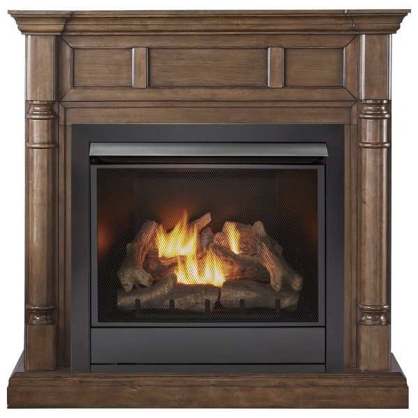 saybrokeeer-product-384-image-1.jpg Duluth Forge 32,000 BTU Dual Fuel Ventless Gas Fireplace with Walnut Mantel - Image 1