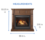 Duluth Forge 32,000 BTU Dual Fuel Ventless Gas Fireplace with Walnut Mantel - Image 6
