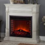 Duluth Forge Antique White Full Size Electric Fireplace with Wood Mantel - Image 2