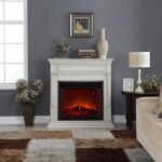 Duluth Forge Antique White Full Size Electric Fireplace with Wood Mantel - Image 5