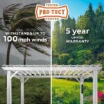 Backyard Discovery Hawthorne 14' x 12' White Steel Pergola with Soft Canopy - Image 4