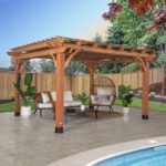 Backyard Discovery Beaumont 14' x 12' Cedar Wood Outdoor Patio Pergola