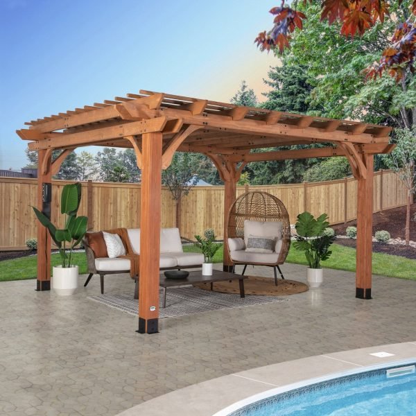 saybrokeeer-product-391-image-1.jpg Backyard Discovery Beaumont 14' x 12' Cedar Wood Outdoor Patio Pergola - Image 1
