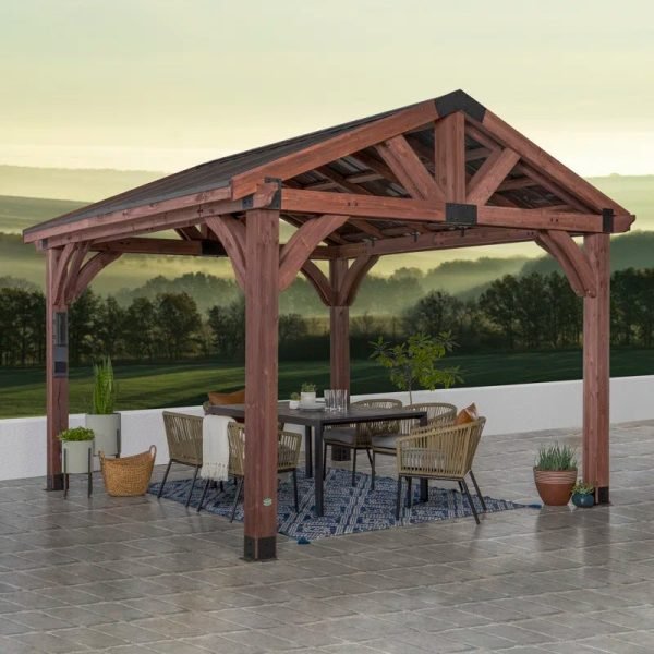 saybrokeeer-product-399-image-1.jpg Backyard Discovery Arlington 12' x 12' Cedar Wood Outdoor Patio Gazebo - Image 1