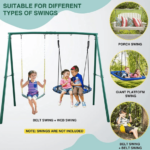 Designasofa 440 lbs Heavy-Duty Metal Swing Frame A-Frame Stand with 5 Hooks - Image 5