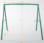 Designasofa 440 lbs Heavy-Duty Metal Swing Frame A-Frame Stand with 5 Hooks - Image 6