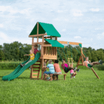 Backyard Discovery Canyon Creek Cedar Wood Outdoor Playset with Slide and Kitchen - Image 8
