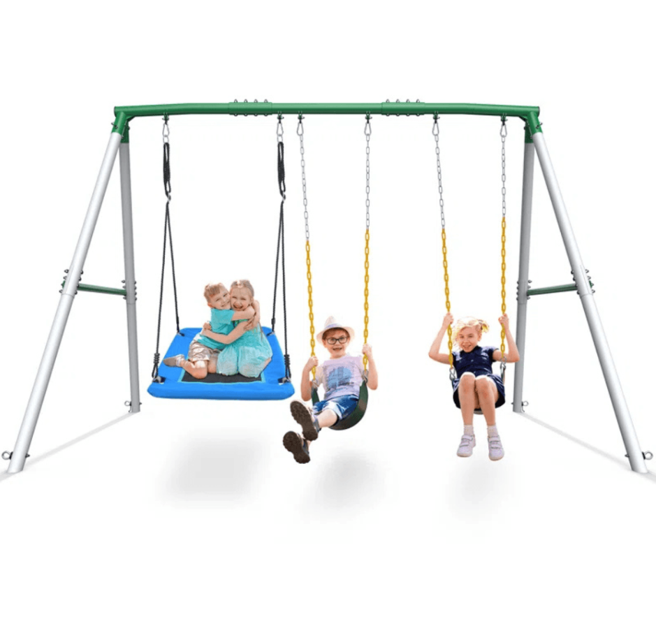 saybrokeeer-product-69-image-1.png Designasofa 660 lbs Heavy-Duty Metal Swing Set with Platform Swing and 2 Belt Swings - Image 1