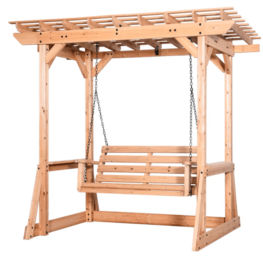 saybrokeeer-product-72-image-1.png Backyard Discovery Callahan Cedar Wood Outdoor 2-Person Pergola Swing Bench - Image 1