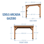 Backyard Discovery Arcadia 12' x 9.5' Cedar Gazebo with PowerPort - Image 2