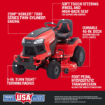 Craftsman T2400 46-Inch 23HP Kohler Hydrostatic Gas Riding Lawn Mower - Image 4