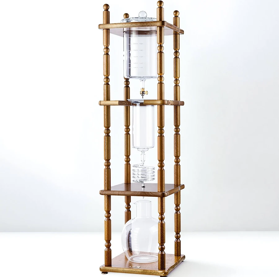 shopping-12.png Yama 25 Cup Cold Brew Tower Curved Brown Wood Frame - Image 1